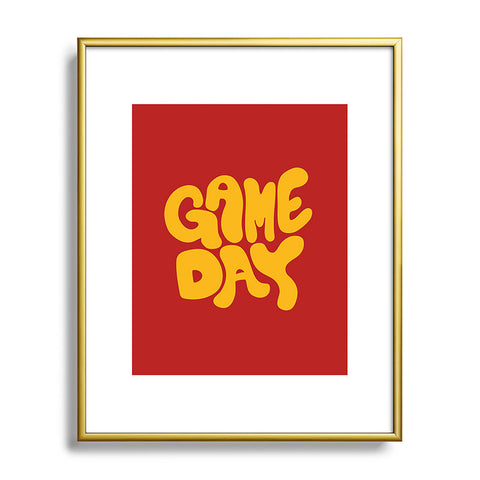DENY Designs Gameday Red and Yellow 1 Metal Framed Art Print