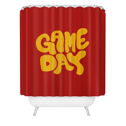 DENY Designs Gameday Red and Yellow 1 Shower Curtain