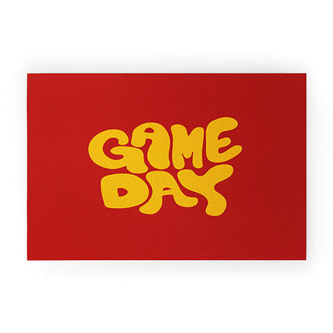 DENY Designs Gameday Red and Yellow 1 Welcome Mat