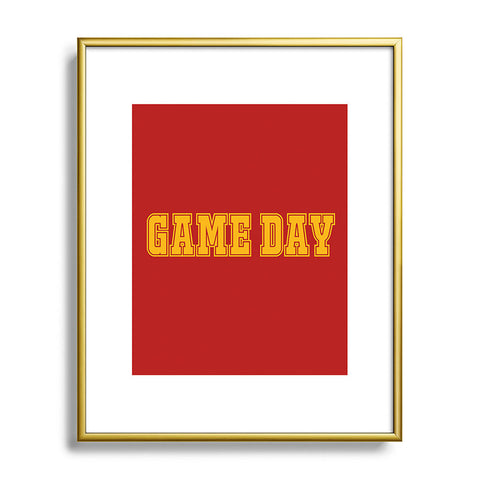 DENY Designs Gameday Red and Yellow 2 Metal Framed Art Print