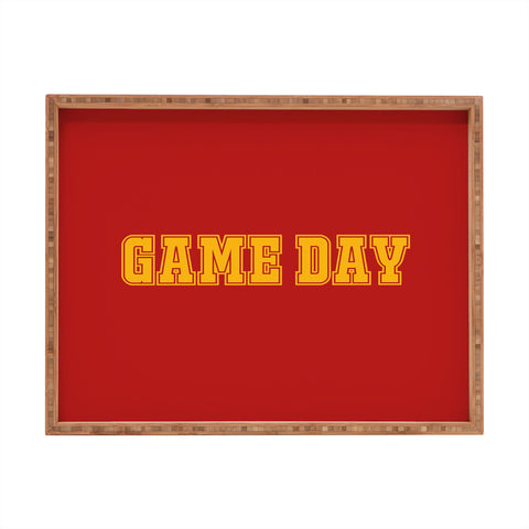 DENY Designs Gameday Red and Yellow 2 Rectangular Tray