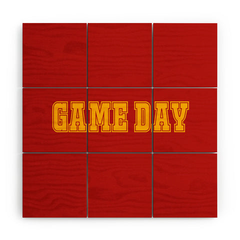 DENY Designs Gameday Red and Yellow 2 Wood Wall Mural