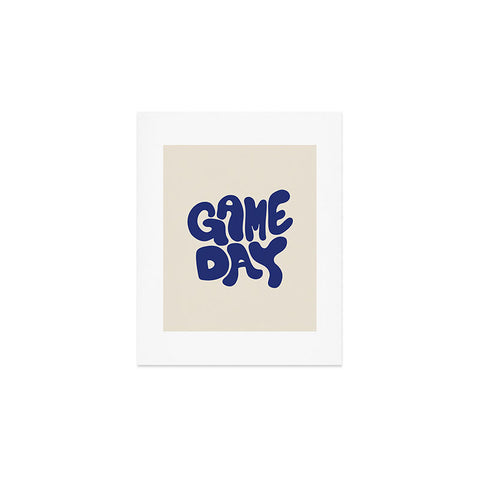 DENY Designs Gameday White and Navy 1 Art Print