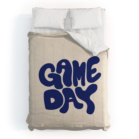 DENY Designs Gameday White and Navy 1 Comforter