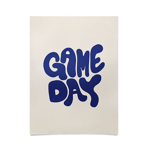 DENY Designs Gameday White and Navy 1 Poster