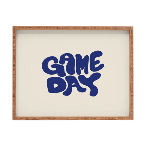 DENY Designs Gameday White and Navy 1 Rectangular Tray