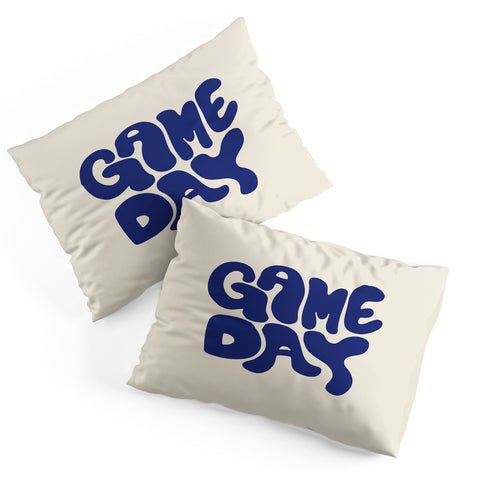 DENY Designs Gameday White and Navy 1 Pillow Shams