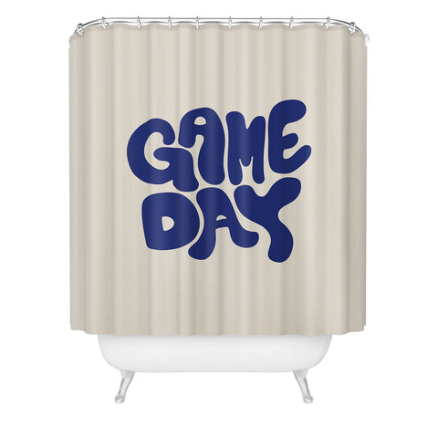 DENY Designs Gameday White and Navy 1 Shower Curtain