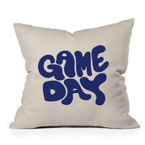 DENY Designs Gameday White and Navy 1 Outdoor Throw Pillow