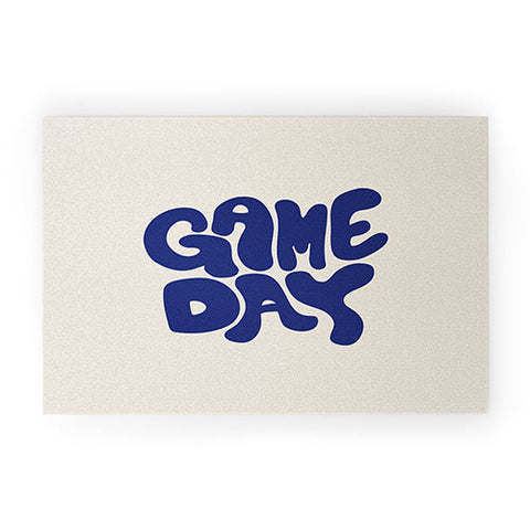DENY Designs Gameday White and Navy 1 Welcome Mat