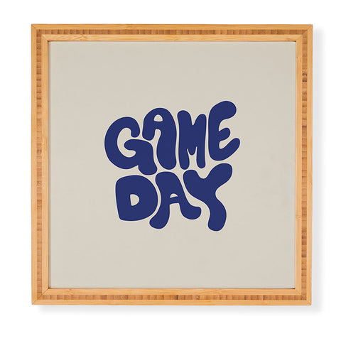 DENY Designs Gameday White and Navy 1 Framed Wall Art