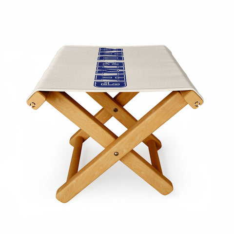DENY Designs Gameday White and Navy 2 Folding Stool