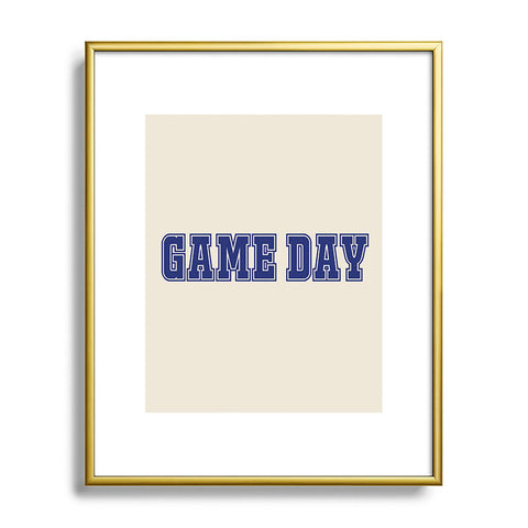 DENY Designs Gameday White and Navy 2 Metal Framed Art Print