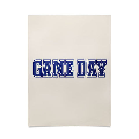 DENY Designs Gameday White and Navy 2 Poster