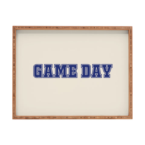 DENY Designs Gameday White and Navy 2 Rectangular Tray