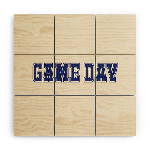 DENY Designs Gameday White and Navy 2 Wood Wall Mural