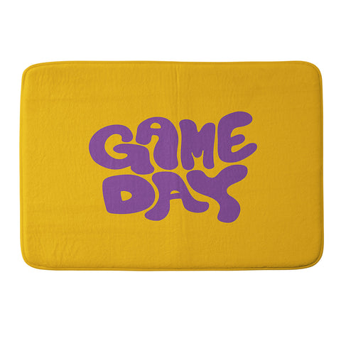 DENY Designs Gameday Yellow and Purple 1 Memory Foam Bath Mat