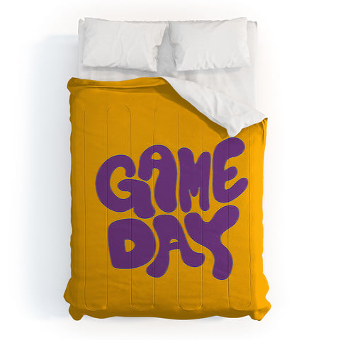 DENY Designs Gameday Yellow and Purple 1 Comforter