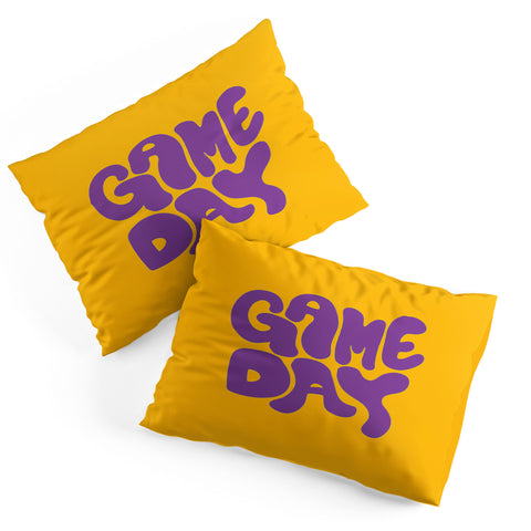 DENY Designs Gameday Yellow and Purple 1 Pillow Shams