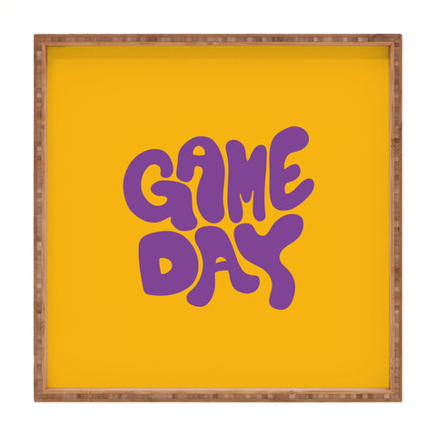 DENY Designs Gameday Yellow and Purple 1 Square Tray