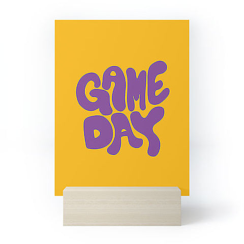 DENY Designs Gameday Yellow and Purple 1 Mini Art Print