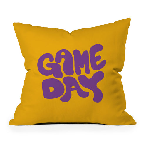 DENY Designs Gameday Yellow and Purple 1 Throw Pillow
