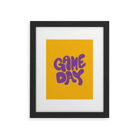 DENY Designs Gameday Yellow and Purple 1 Framed Art Print