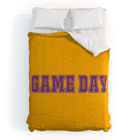 DENY Designs Gameday Yellow and Purple 2 Comforter