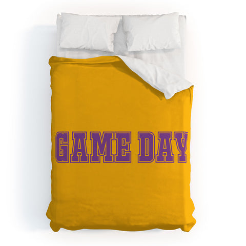 DENY Designs Gameday Yellow and Purple 2 Duvet Cover