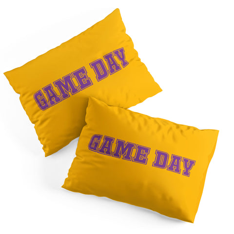 DENY Designs Gameday Yellow and Purple 2 Pillow Shams