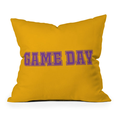 DENY Designs Gameday Yellow and Purple 2 Throw Pillow