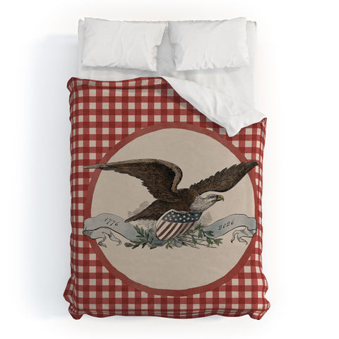 DENY Designs Gingham Eagle Duvet Cover
