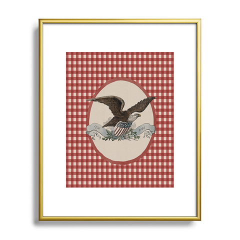 DENY Designs Gingham Eagle Metal Framed Art Print