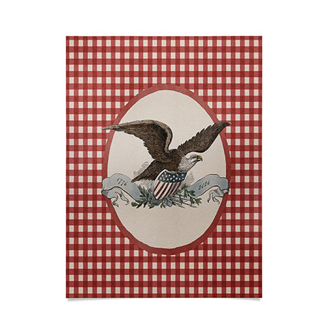 DENY Designs Gingham Eagle Poster