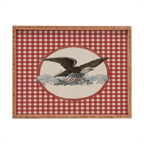 DENY Designs Gingham Eagle Rectangular Tray