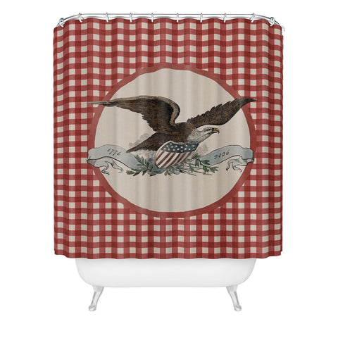 DENY Designs Gingham Eagle Shower Curtain