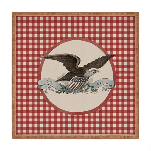 DENY Designs Gingham Eagle Square Tray