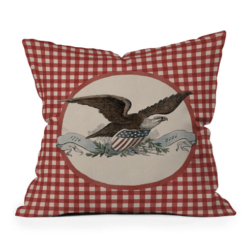 DENY Designs Gingham Eagle Outdoor Throw Pillow