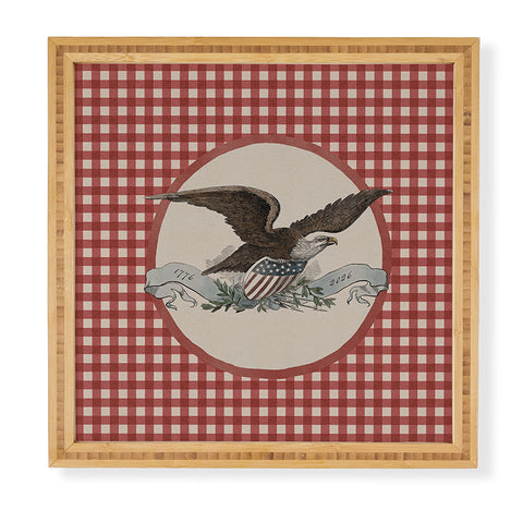 DENY Designs Gingham Eagle Framed Wall Art