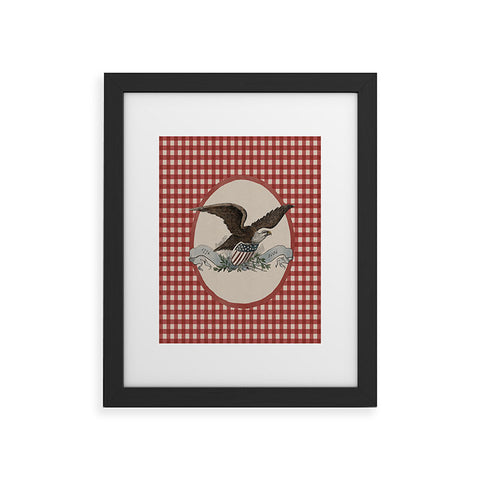 DENY Designs Gingham Eagle Framed Art Print