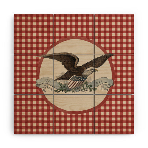 DENY Designs Gingham Eagle Wood Wall Mural