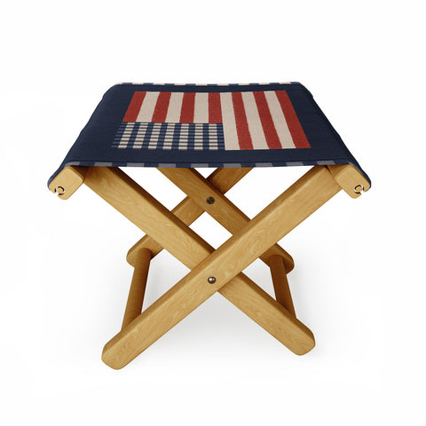 DENY Designs Gingham Flag Folding Stool