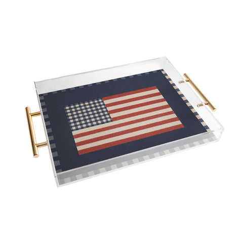 DENY Designs Gingham Flag Acrylic Tray