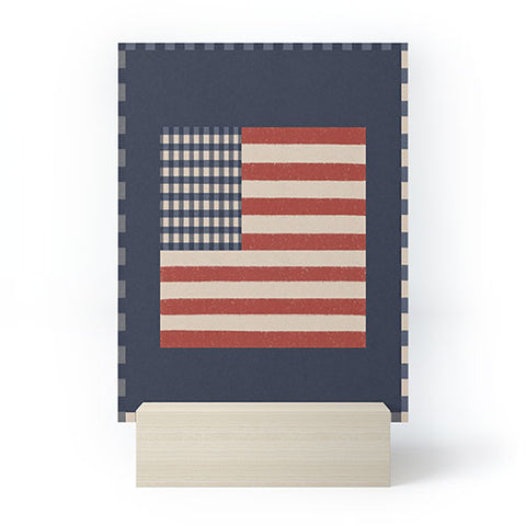 DENY Designs Gingham Flag Mini Art Print