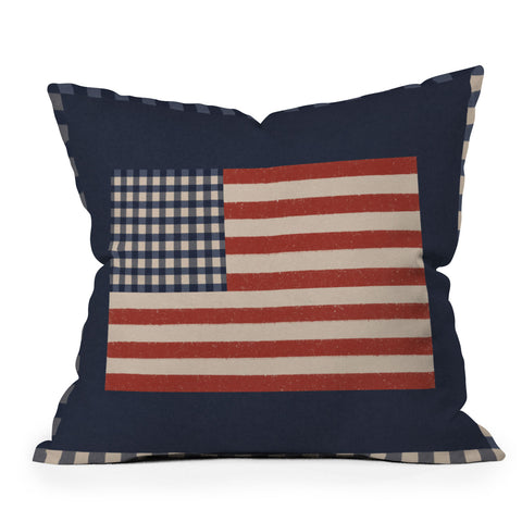 DENY Designs Gingham Flag Throw Pillow