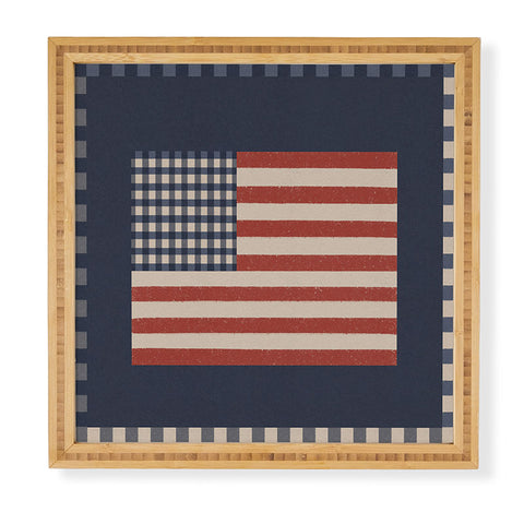 DENY Designs Gingham Flag Framed Wall Art