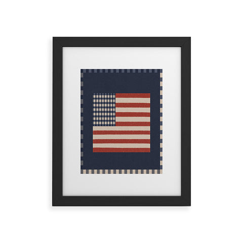 DENY Designs Gingham Flag Framed Art Print