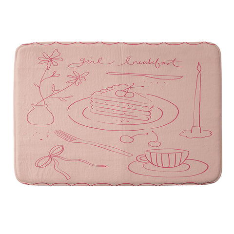 DENY Designs girl breakfast Memory Foam Bath Mat