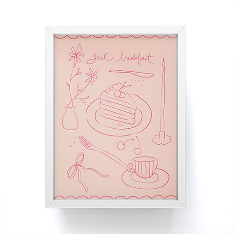 DENY Designs girl breakfast Framed Mini Art Print