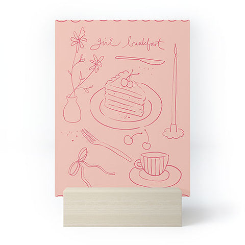 DENY Designs girl breakfast Mini Art Print